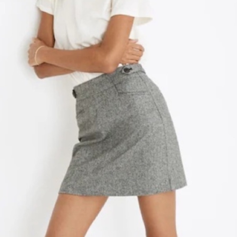 NWT Madewell Assembly Herringbone A-line Mini Skirt size 10 Academia Preppy